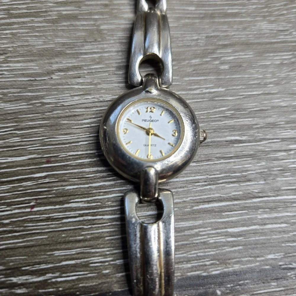 Peugeot Watch Women 24mm Silver Gold Two Tone Bracelet Band  6.5
